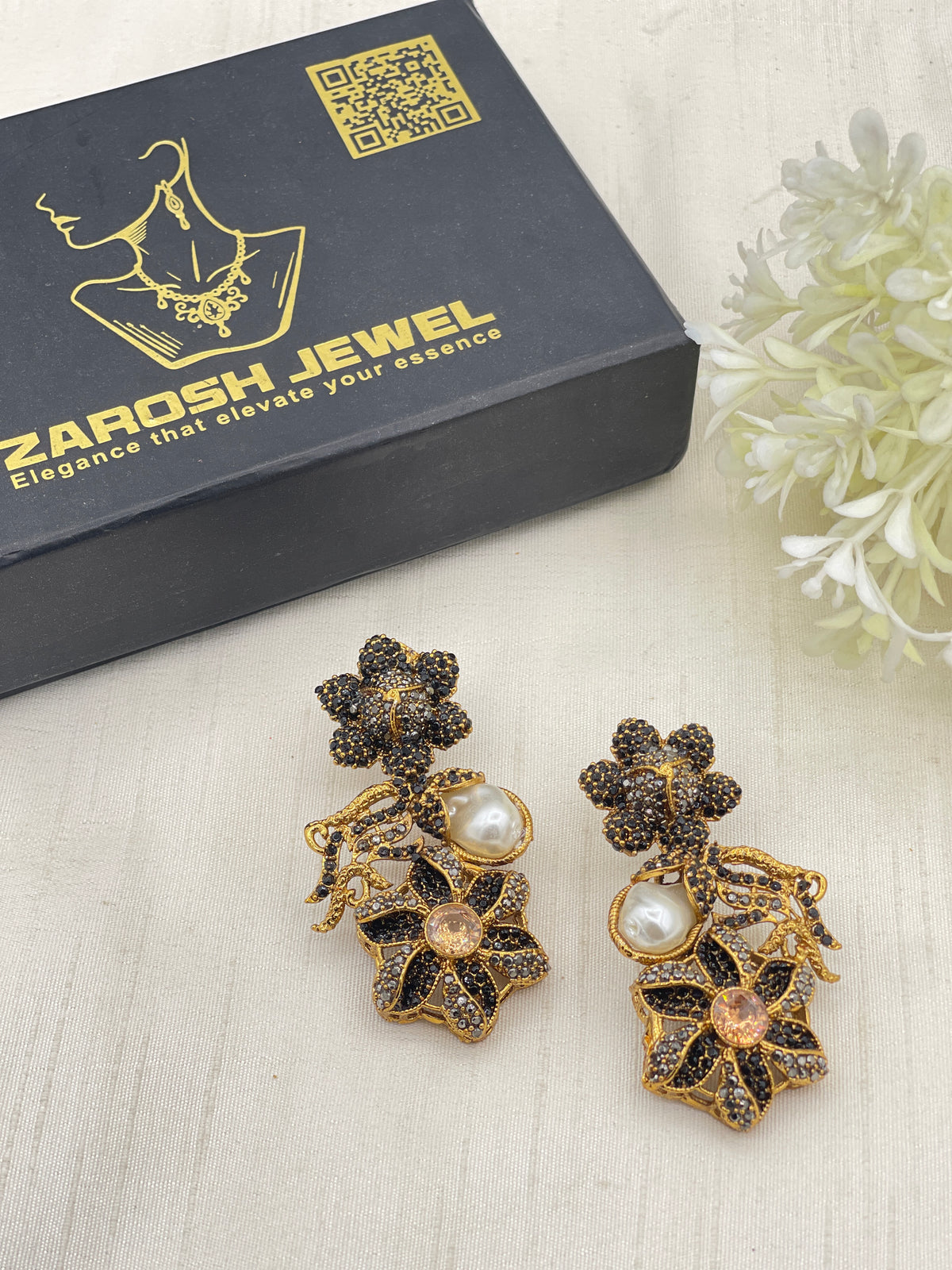 Shop the Shabnum Pearl Earrings from Zarosh Jewel