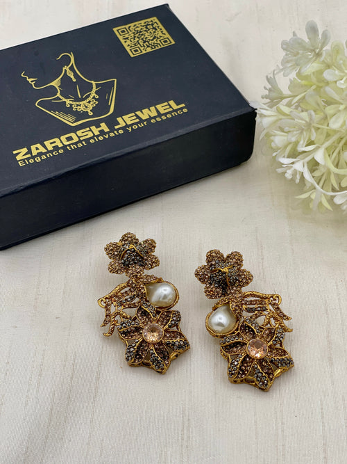 Shop the Shabnum Pearl Earrings from Zarosh Jewel