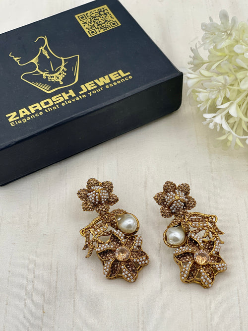 Shop the Shabnum Pearl Earrings from Zarosh Jewel