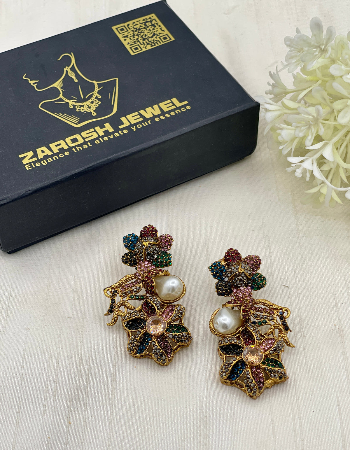 Shop the Shabnum Pearl Earrings from Zarosh Jewel