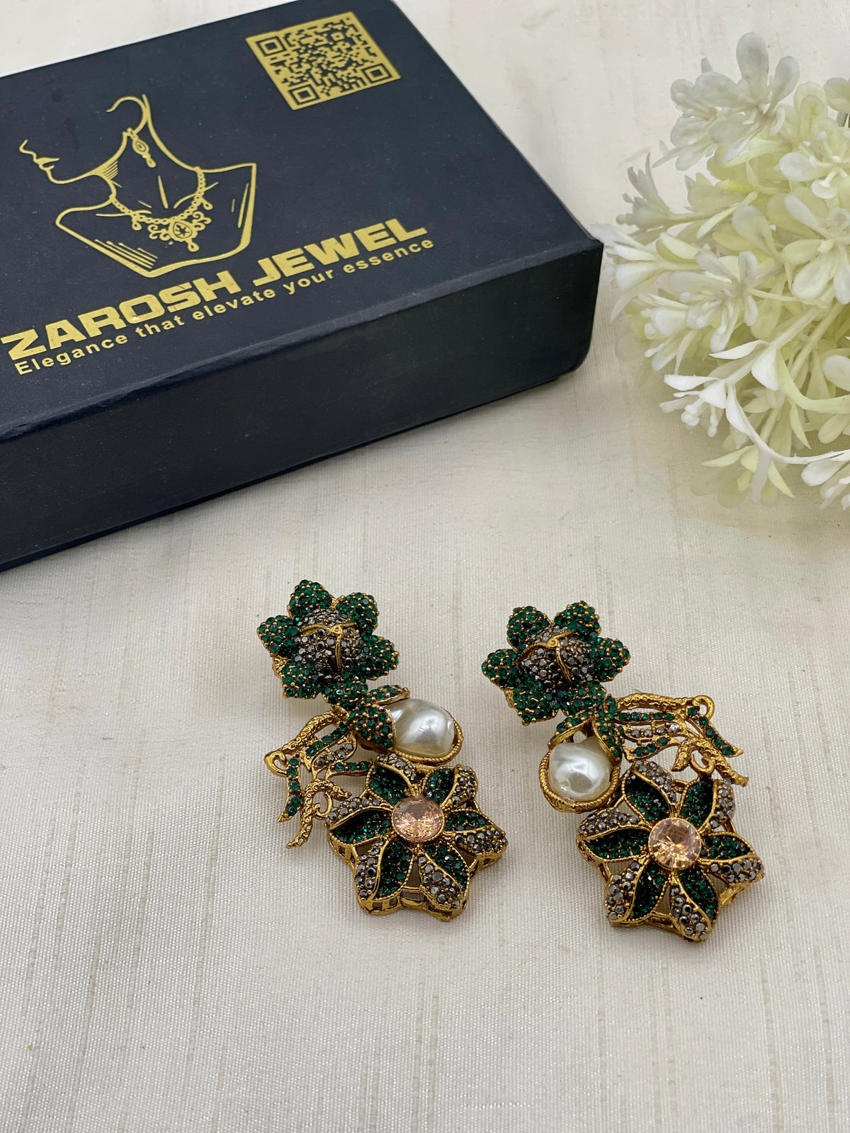 Shop the Shabnum Pearl Earrings from Zarosh Jewel
