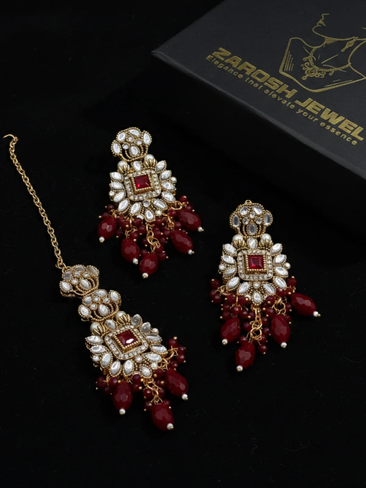 Shehzadi Kundan Earring & Tikka