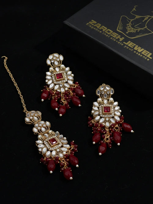 Shehzadi Kundan Earring & Tikka