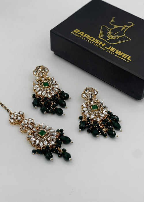 Shop the Shehzadi Kundan Earring & Tikka from Zarosh Jewel