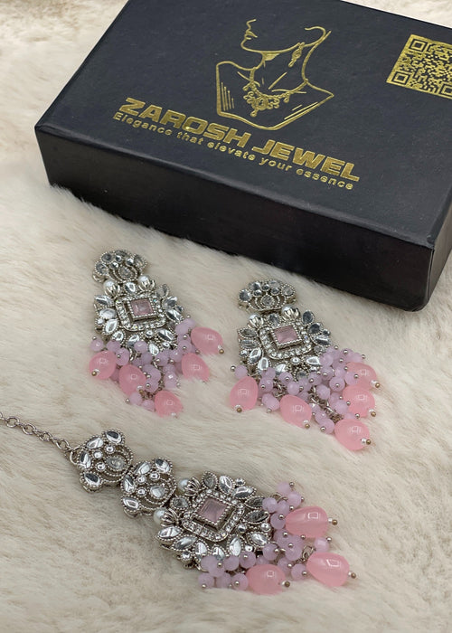 Shop the Shehzadi Kundan Earring & Tikka from Zarosh Jewel