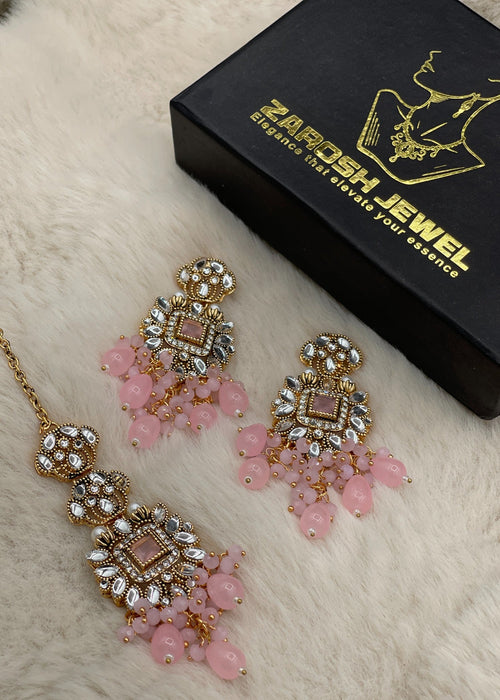 Shop the Shehzadi Kundan Earring & Tikka from Zarosh Jewel