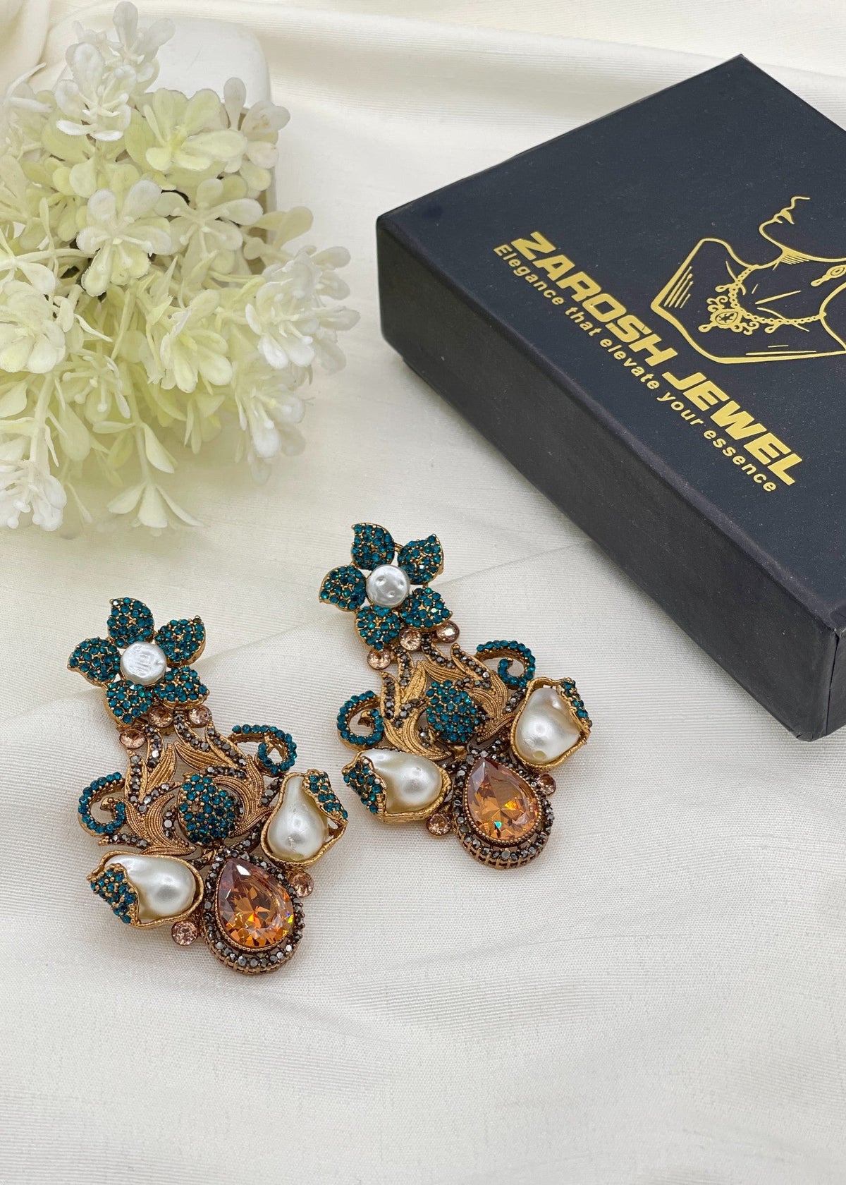 Shop the Shehzadi Rose Chandbali from Zarosh Jewel