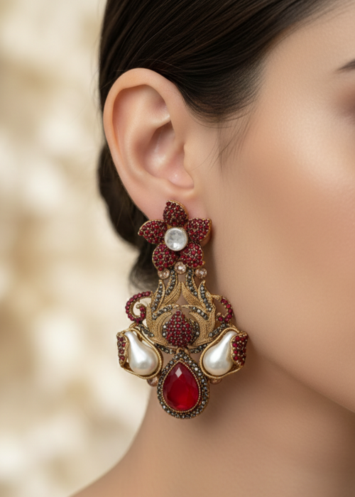 Shop the Shehzadi Rose Chandbali from Zarosh Jewel