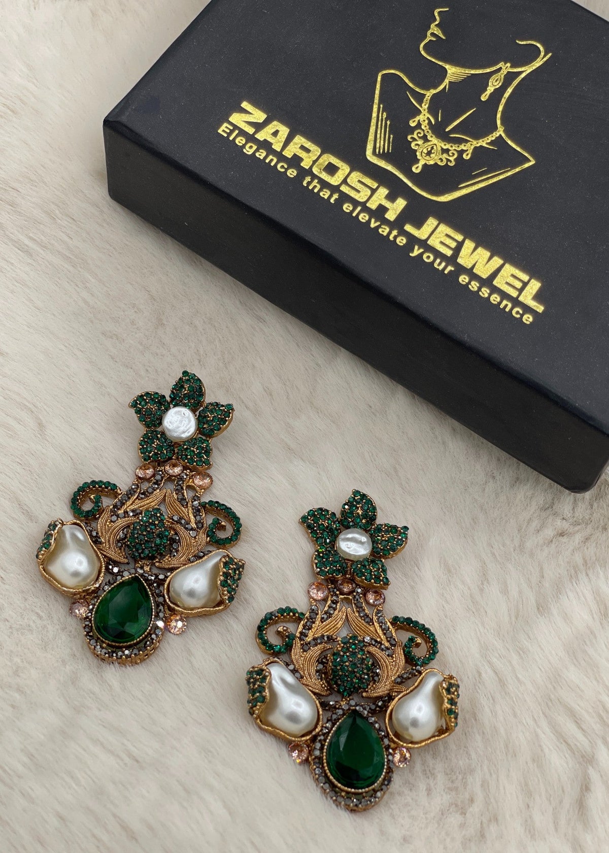 Shop the Shehzadi Rose Chandbali from Zarosh Jewel