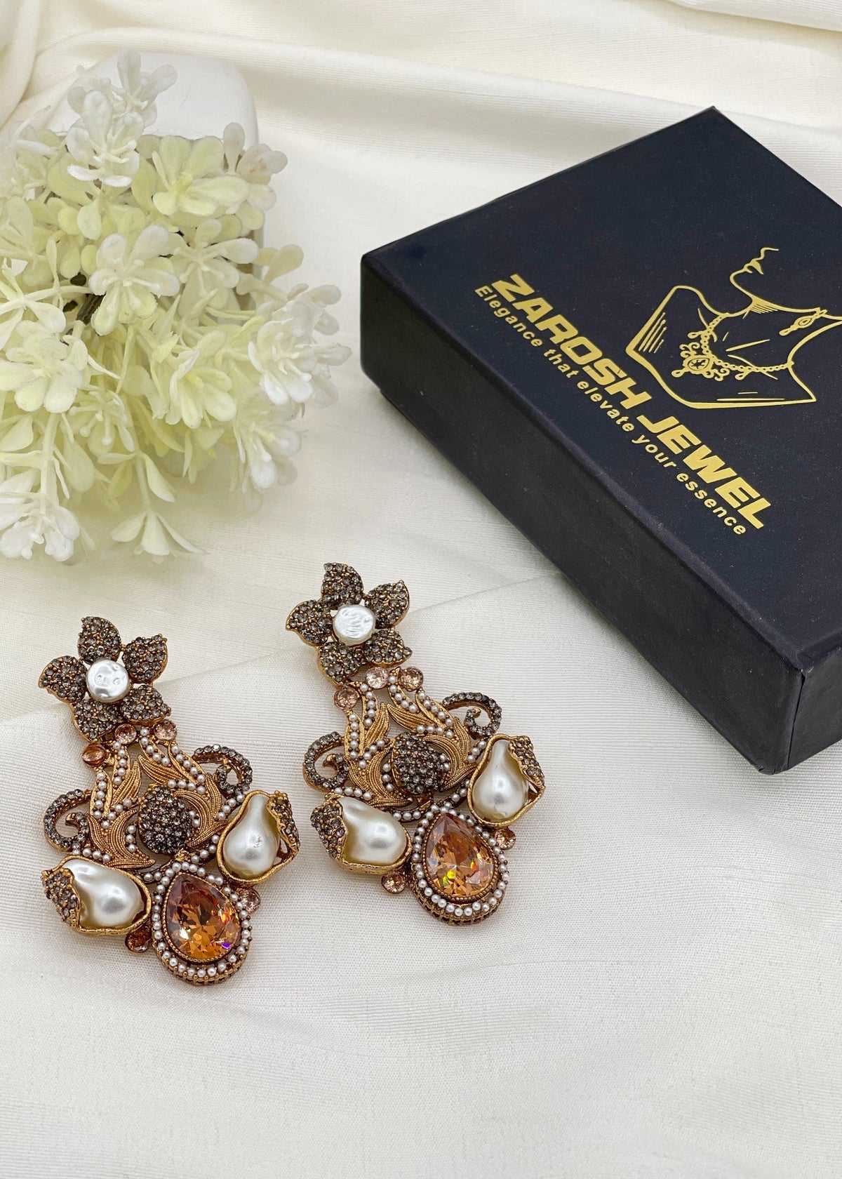 Shop the Shehzadi Rose Chandbali from Zarosh Jewel