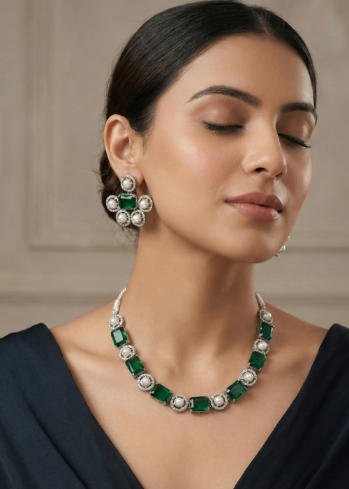 Sia Necklace Set by Zarosh Jewel