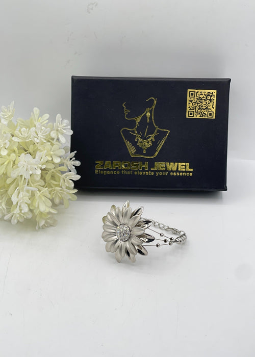 Silver Sunflower Bracelet by Zarosh Jewel