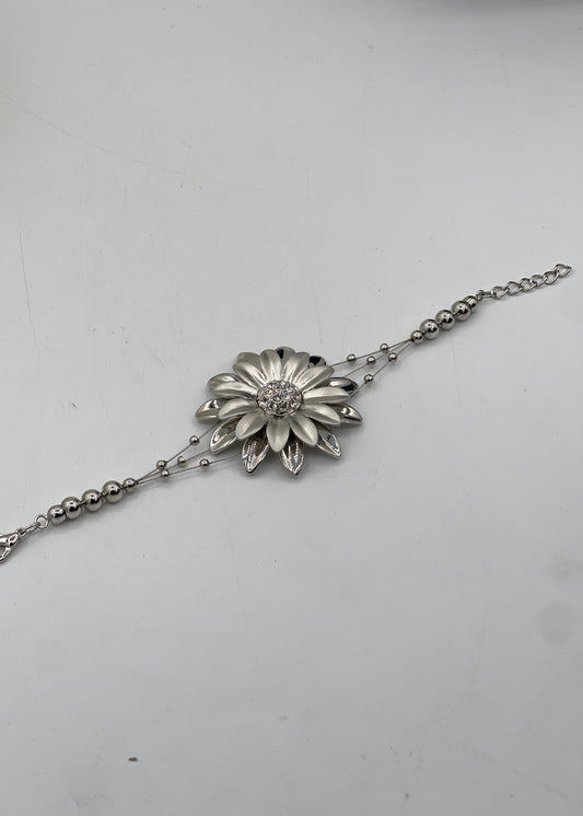 Shop the Silver Sunflower Bracelet from Zarosh Jewel