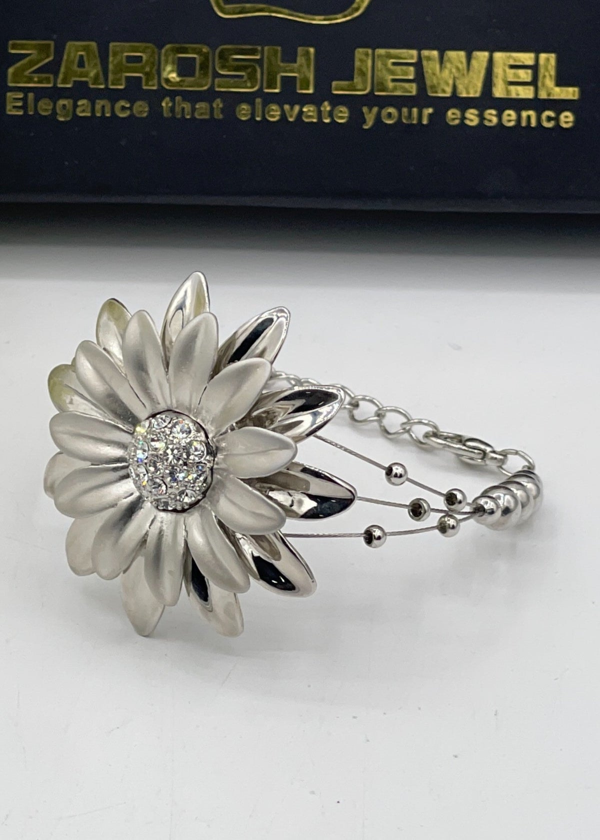 Shop the Silver Sunflower Bracelet from Zarosh Jewel