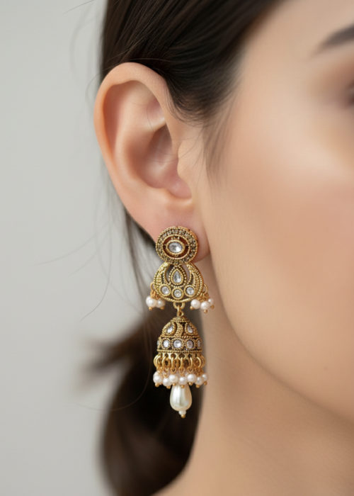Shop the Sitara Floral Drops from Zarosh Jewel