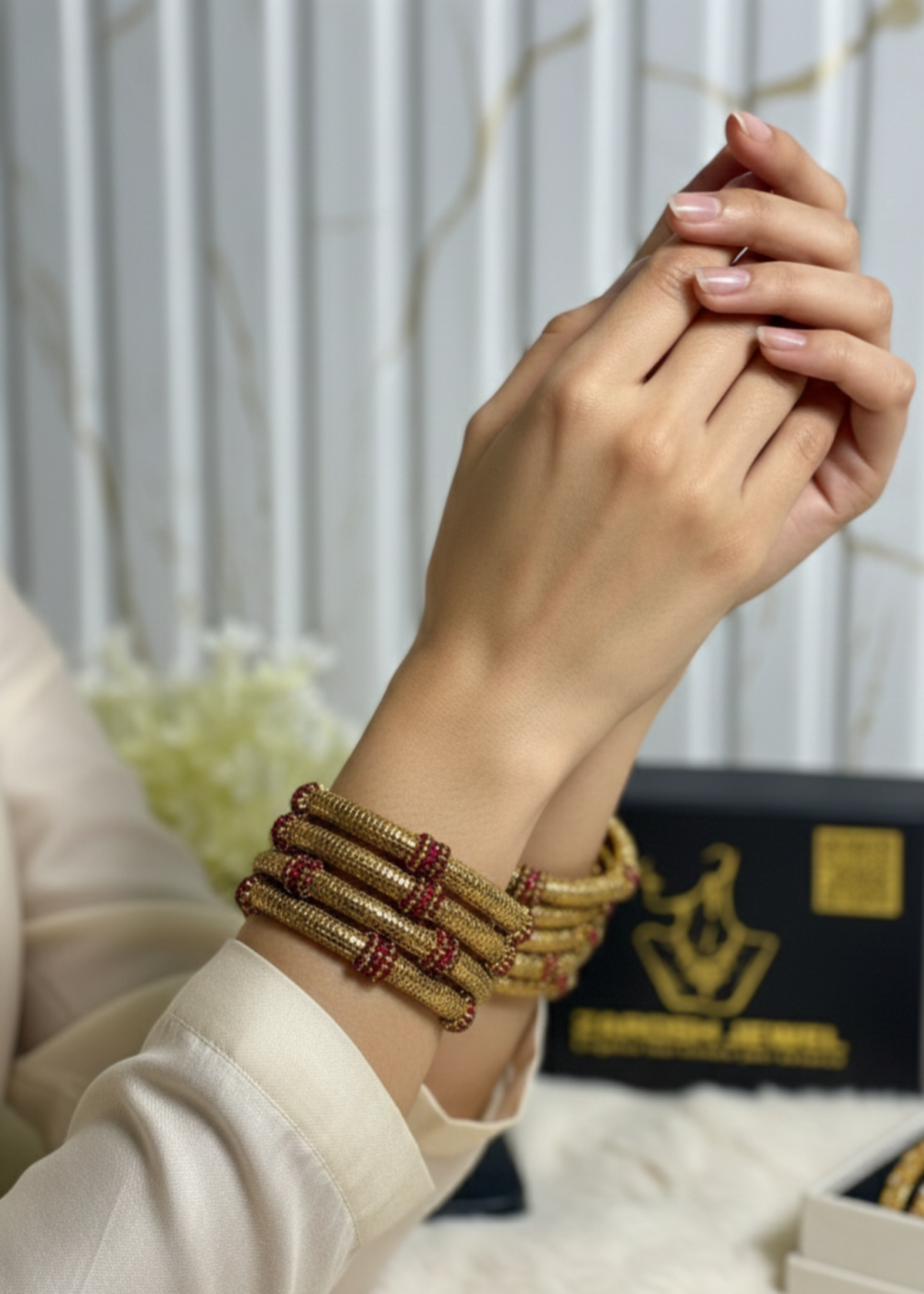 Shop the Sitara Pave Bangles from Zarosh Jewel