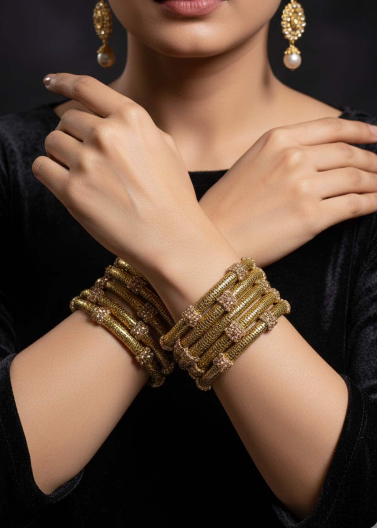 Shop the Sitara Pave Bangles from Zarosh Jewel