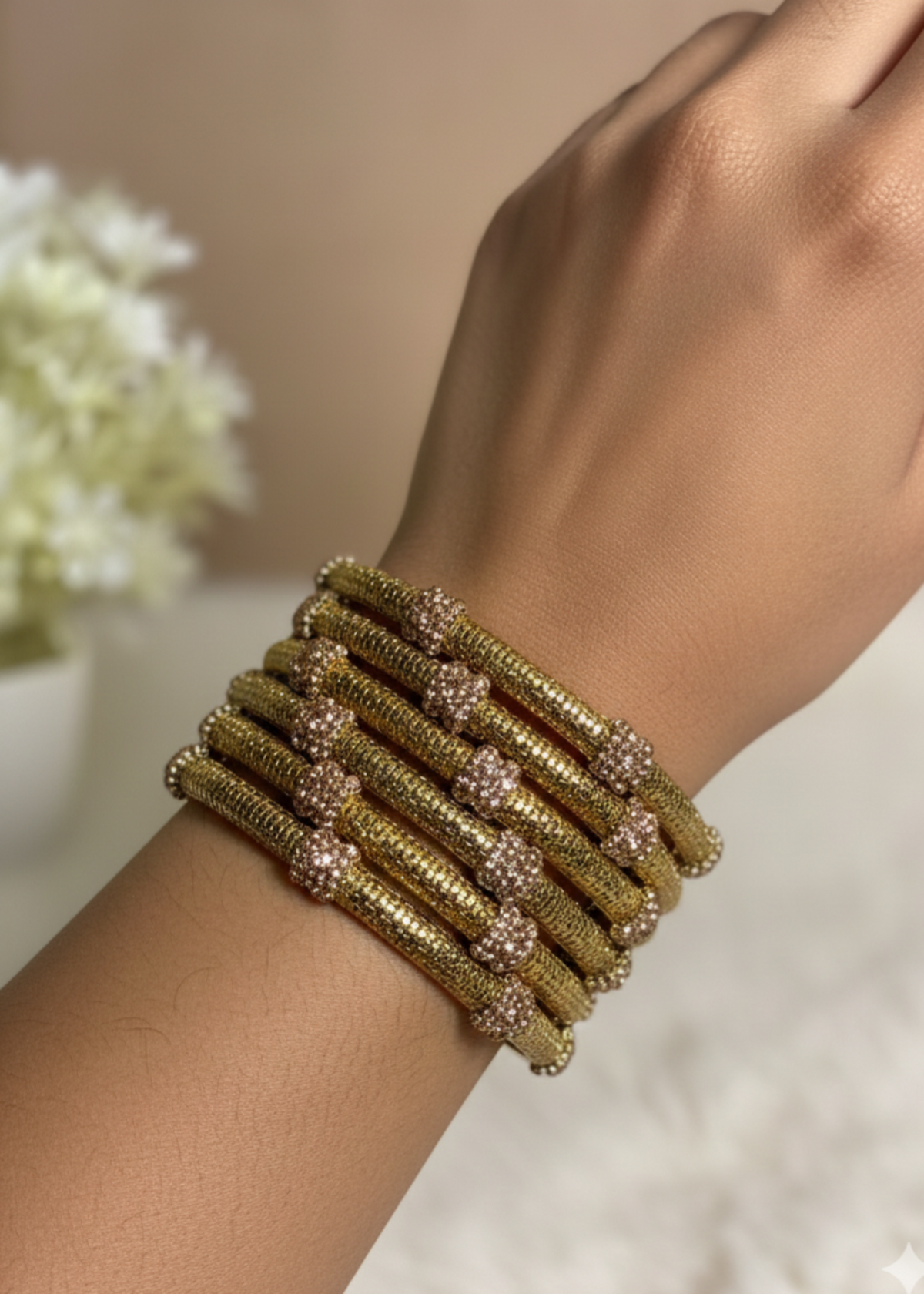 Shop the Sitara Pave Bangles from Zarosh Jewel