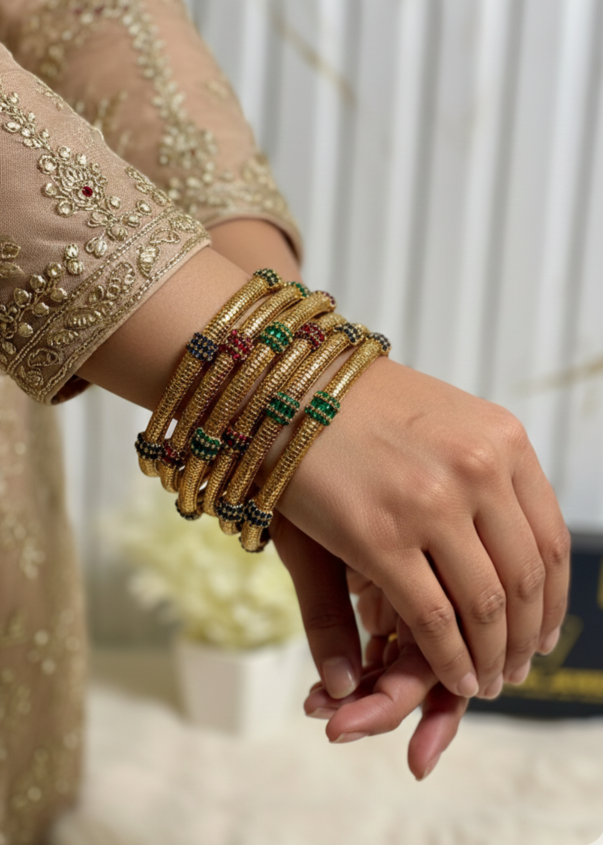 Sitara Pave Bangles by Zarosh Jewel