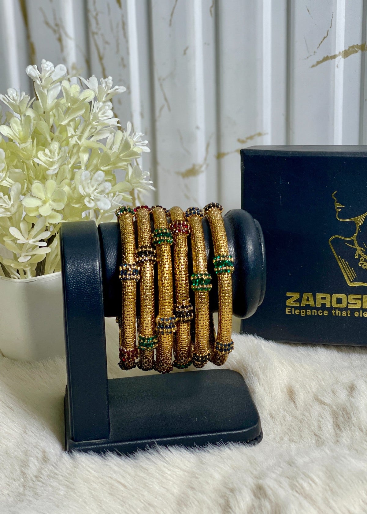 Shop the Sitara Pave Bangles from Zarosh Jewel
