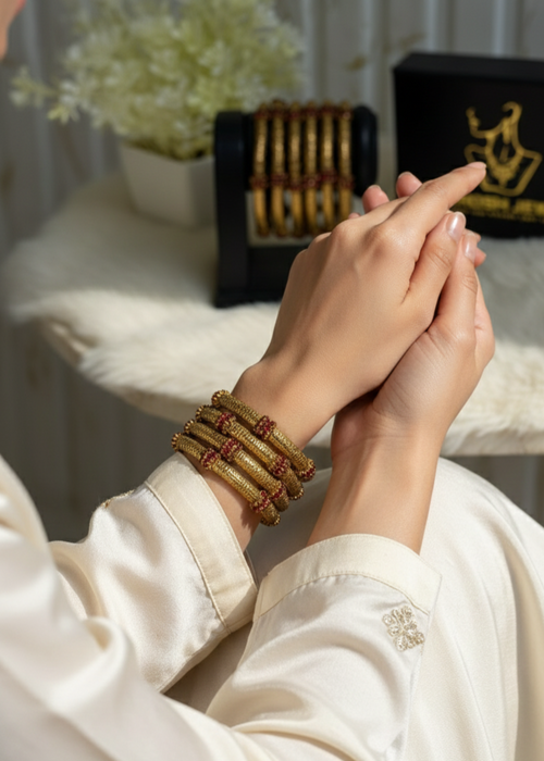 Shop the Sitara Pave Bangles from Zarosh Jewel