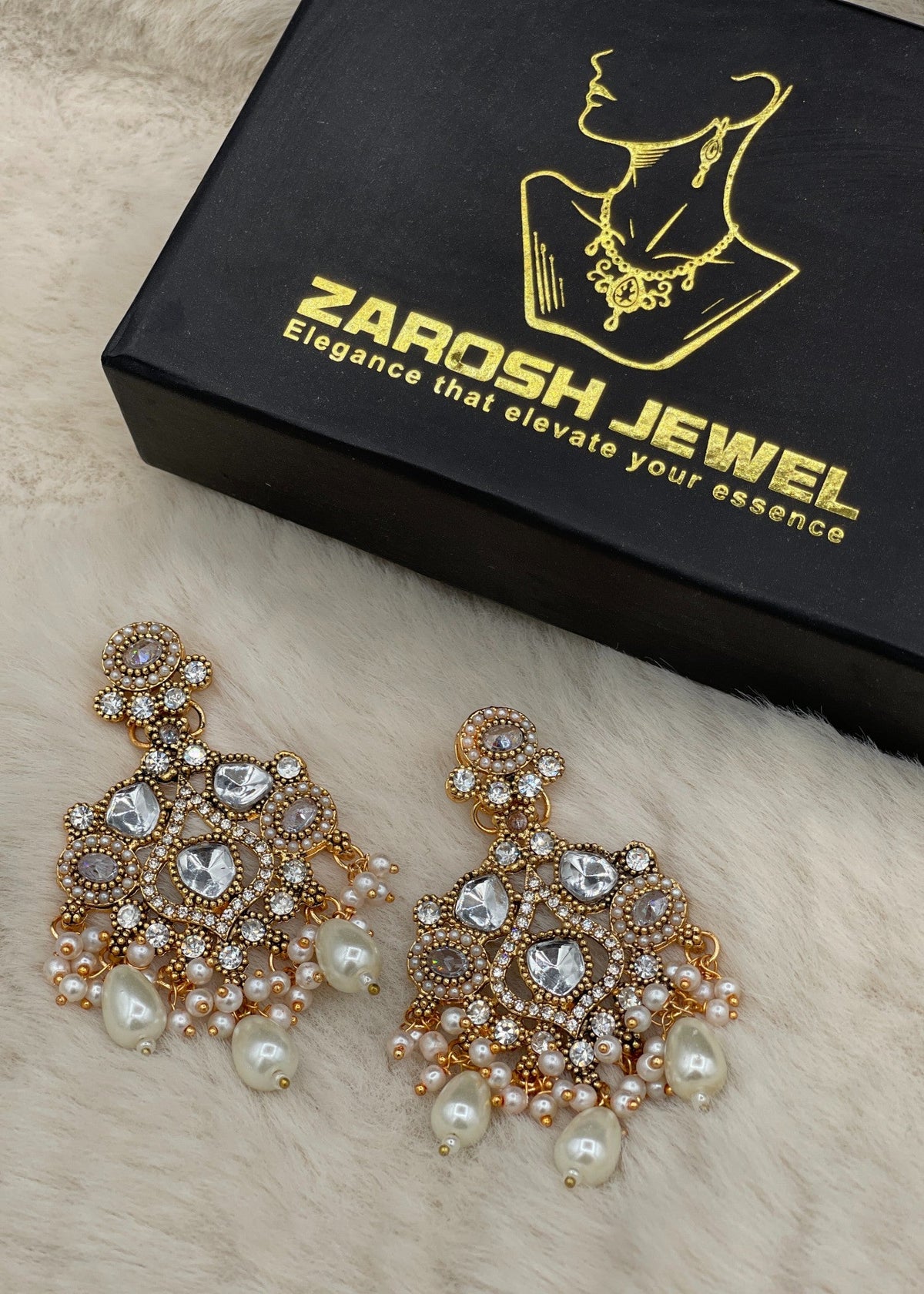 Shop the Soraya Chandbali Earrings from Zarosh Jewel