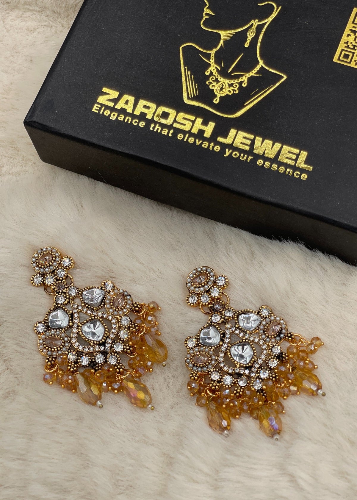 Shop the Soraya Chandbali Earrings from Zarosh Jewel