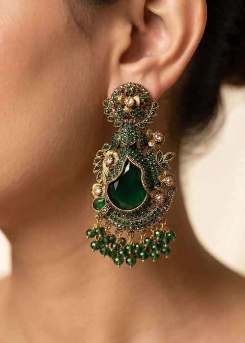 Suha Premium Heritage Earrings by Zarosh Jewel