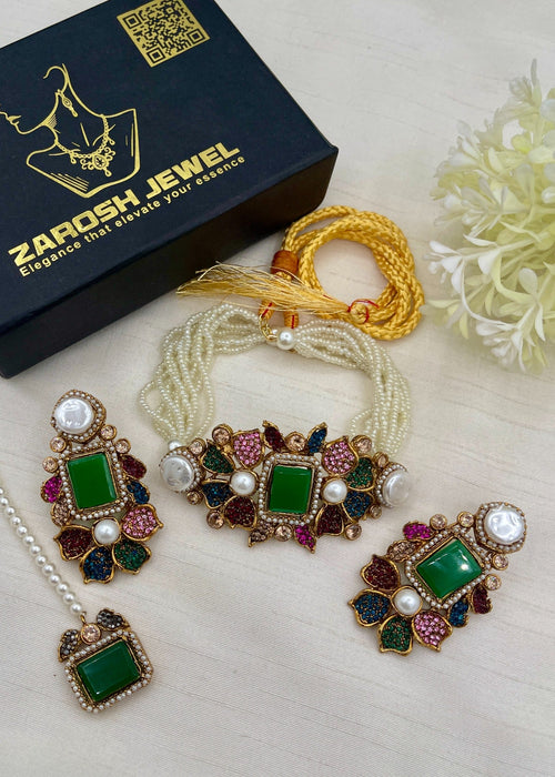 Shop the Tabassum Choker Set from Zarosh Jewel