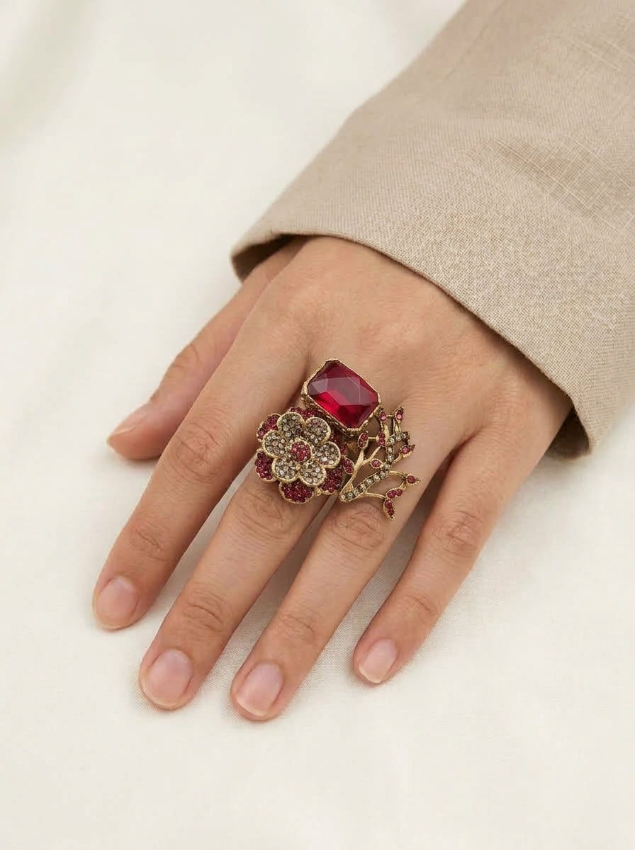 Shop the Tehmina Floral Ring from Zarosh Jewel