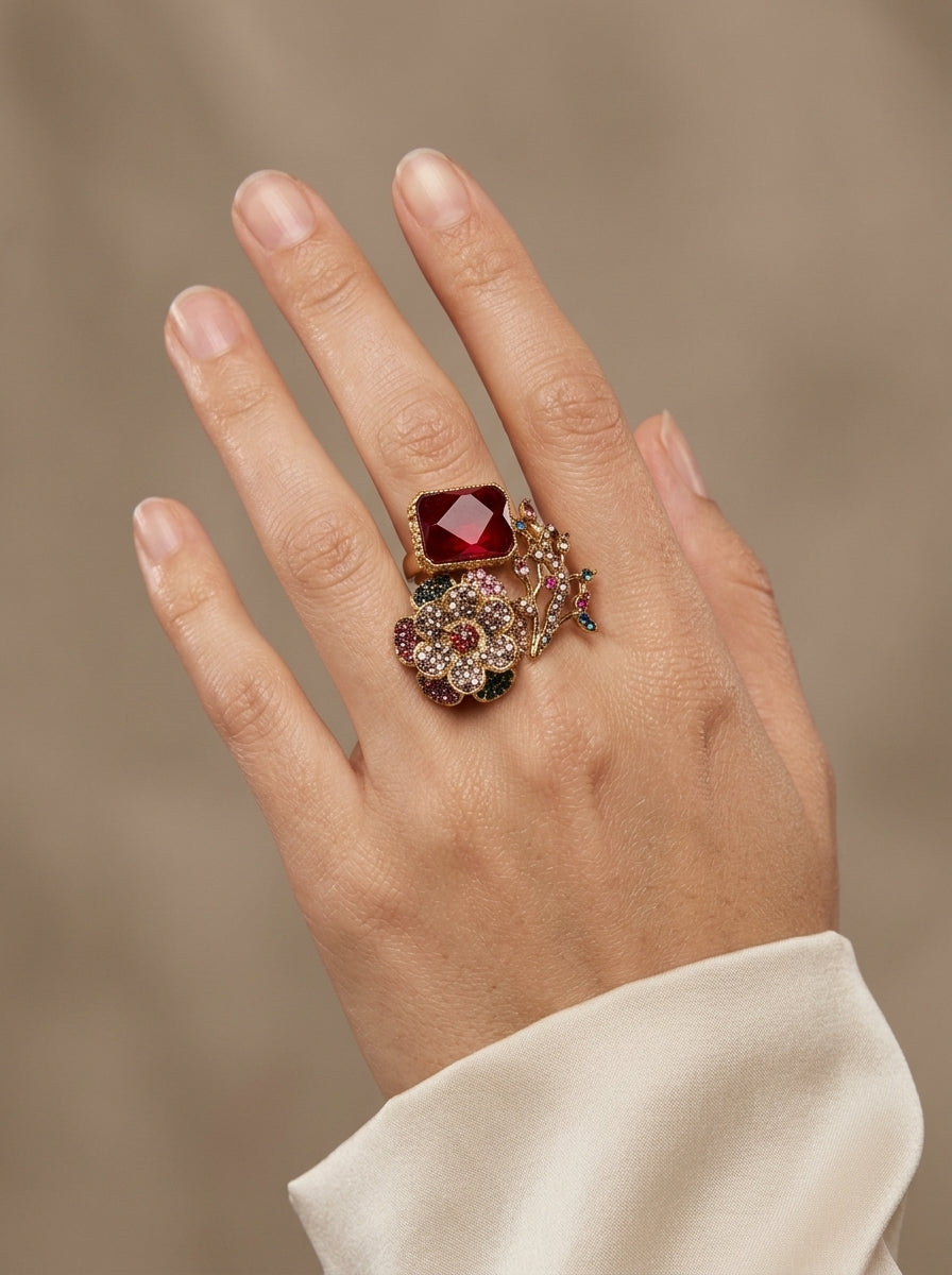 Shop the Tehmina Floral Ring from Zarosh Jewel
