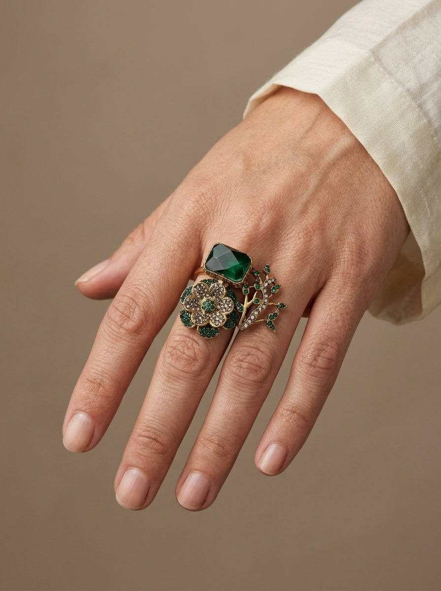 Shop the Tehmina Floral Ring from Zarosh Jewel