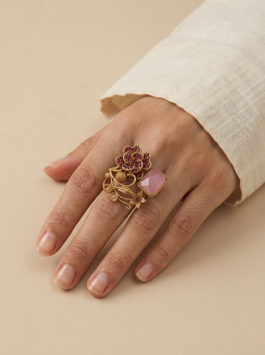 Shop the Tehmina Floral Ring from Zarosh Jewel