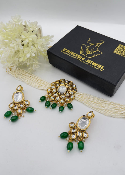 Shop the The Celestia Leaf Choker Set from Zarosh Jewel