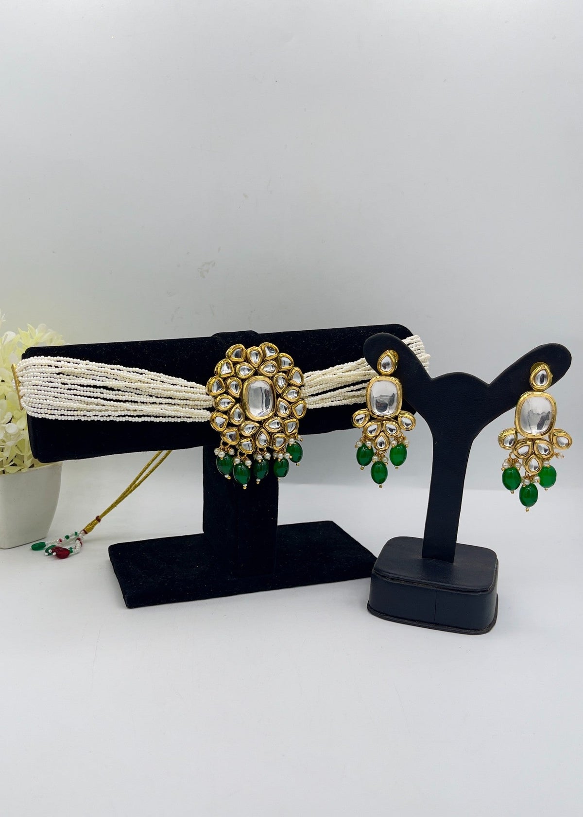 Shop the The Celestia Leaf Choker Set from Zarosh Jewel