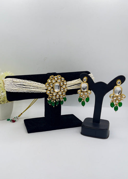 Shop the The Celestia Leaf Choker Set from Zarosh Jewel