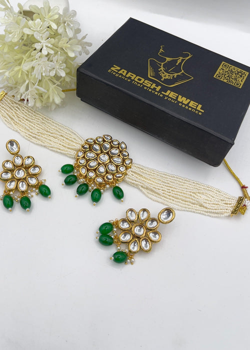 Shop the The Elara Kundan Choker Set from Zarosh Jewel