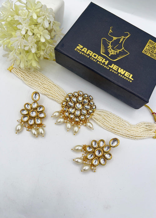 Shop the The Elara Kundan Choker Set from Zarosh Jewel