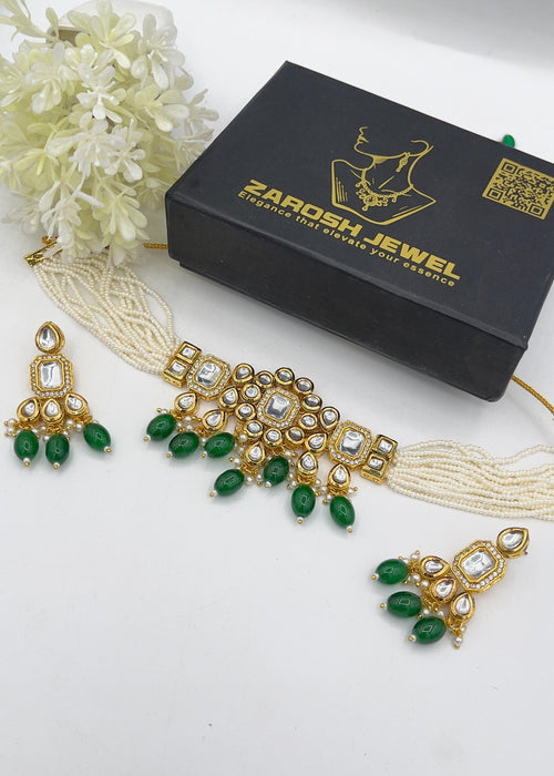 Shop the The Empress Kundan Cut Choker Set from Zarosh Jewel