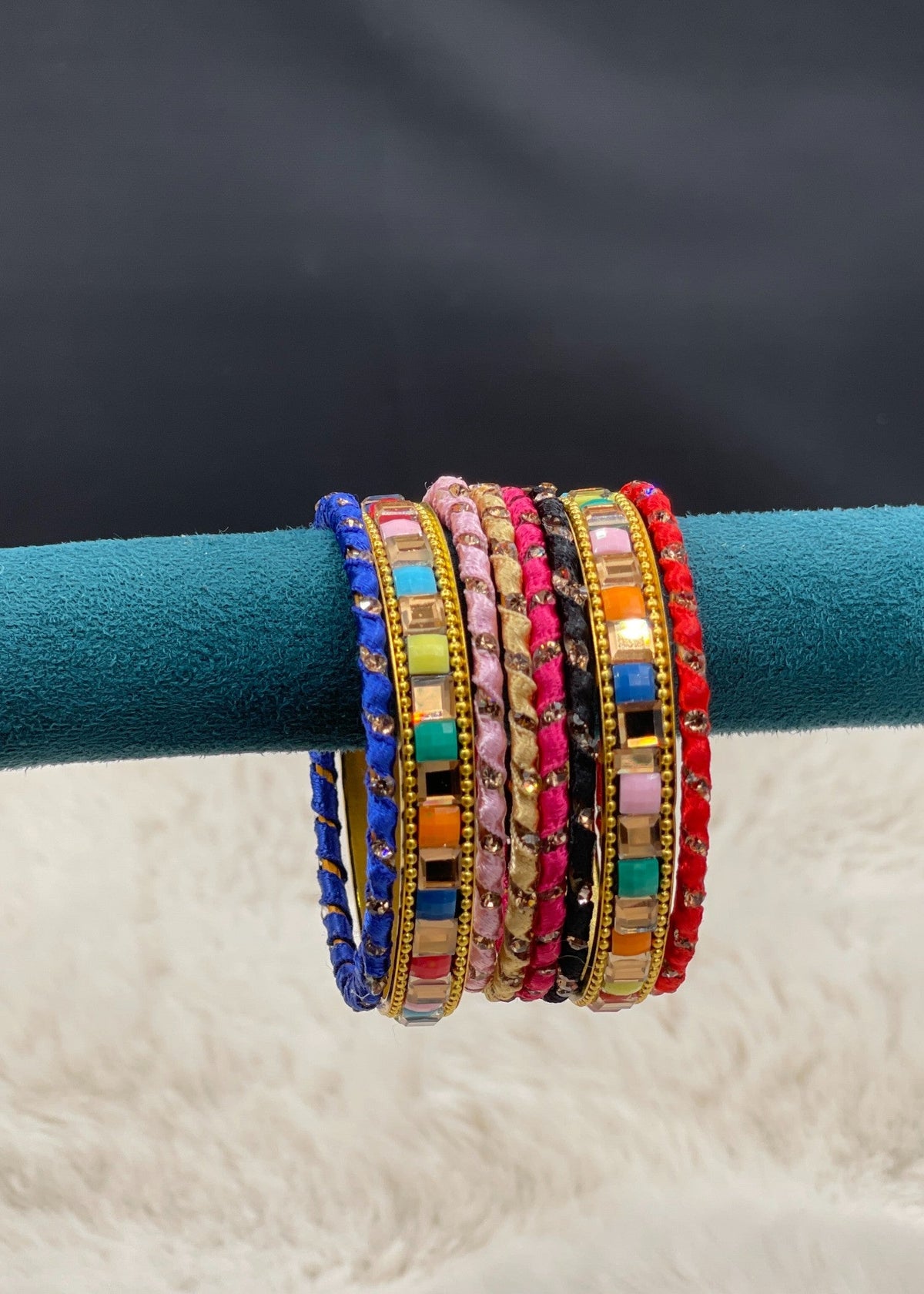 The Rainbow Ritz Bangles Set by Zarosh Jewel