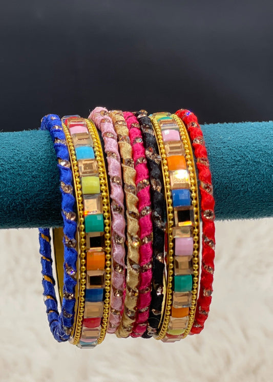 Shop the The Rainbow Ritz Bangles Set from Zarosh Jewel