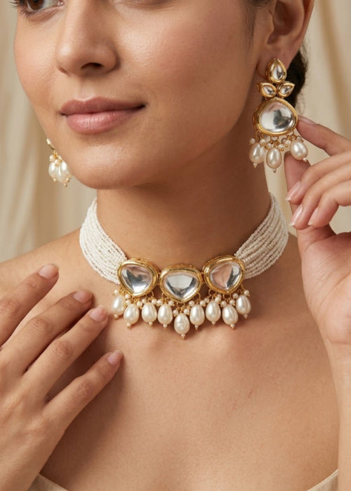 Shop the The Trinity Luxe Choker Set from Zarosh Jewel
