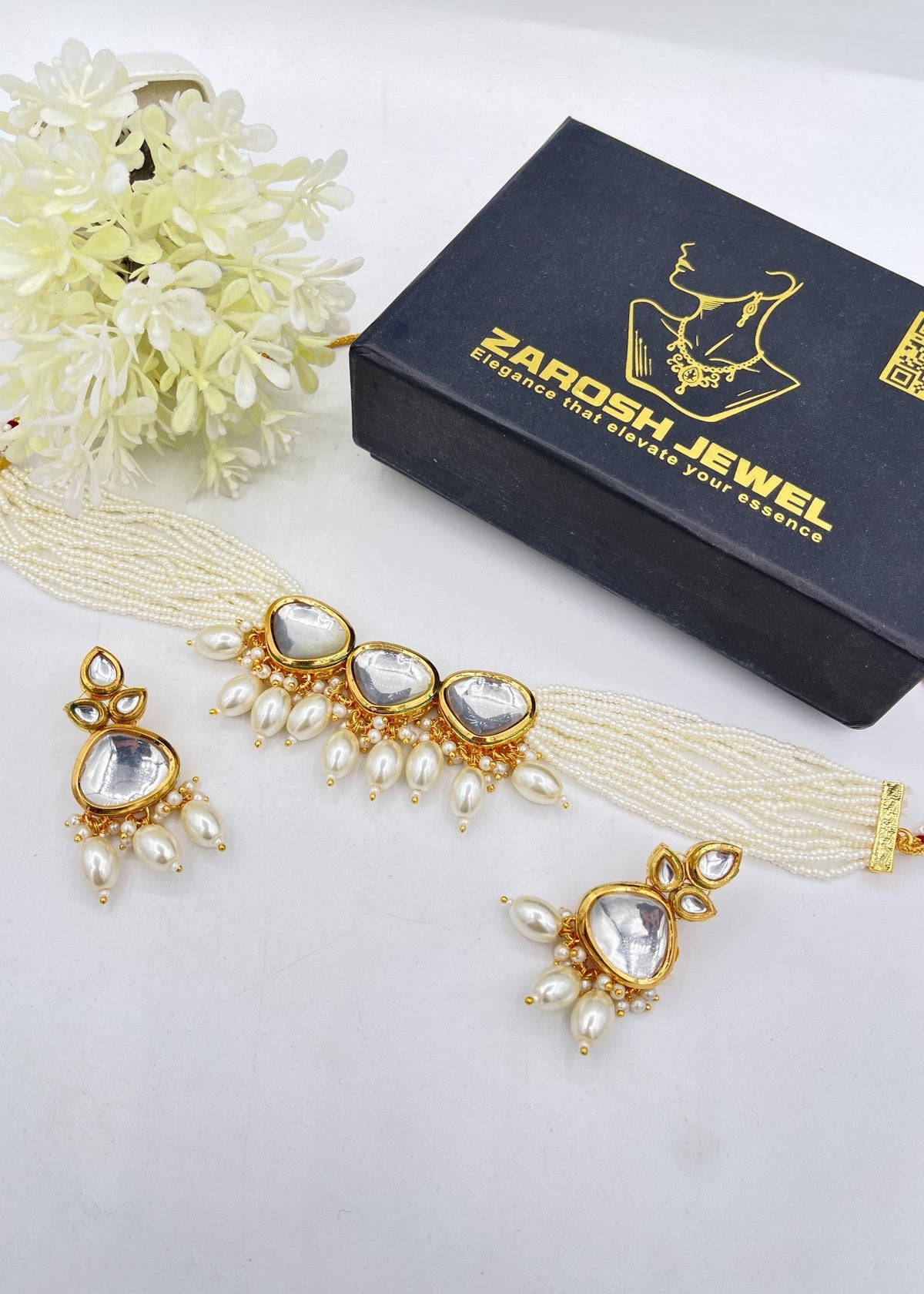 Shop the The Trinity Luxe Choker Set from Zarosh Jewel