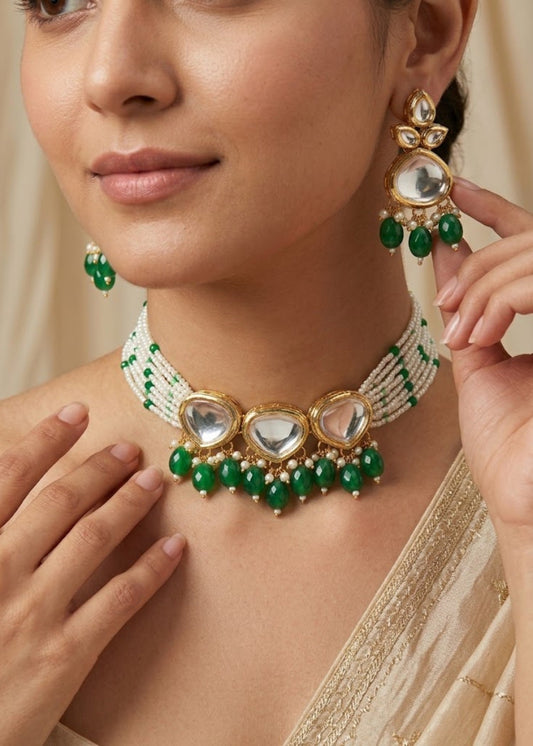 The Trinity Luxe Choker Set by Zarosh Jewel