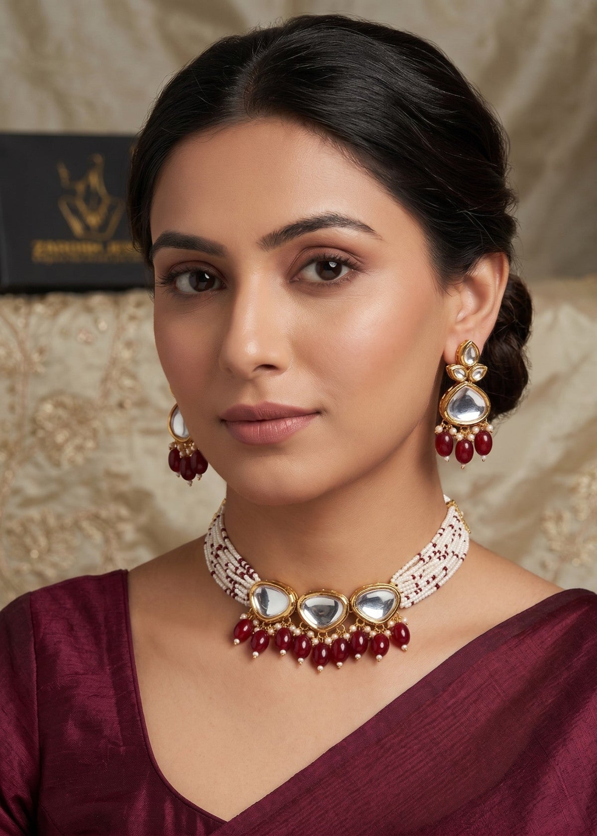Shop the The Trinity Luxe Choker Set from Zarosh Jewel