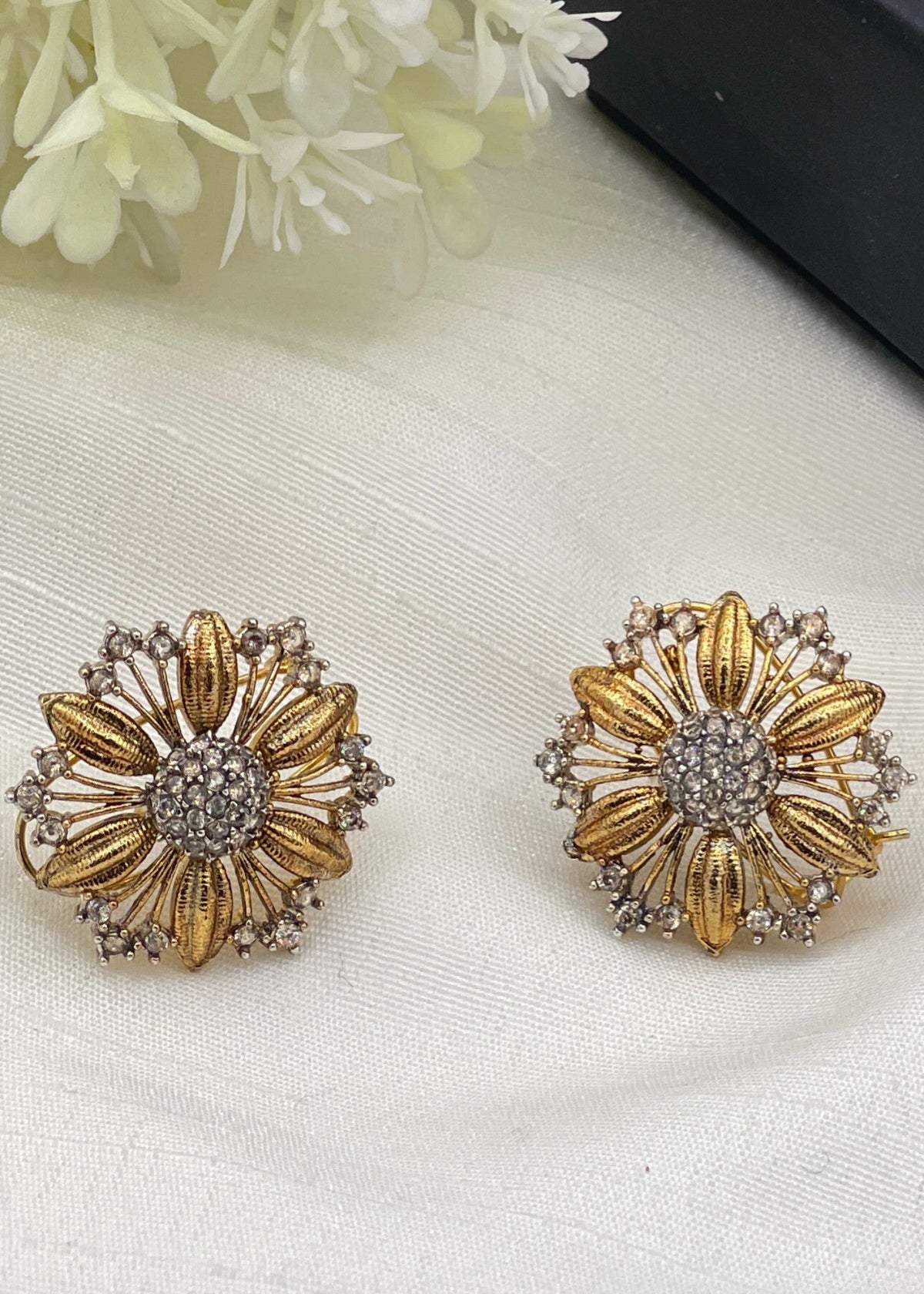 Shop the Uzma Floral Studs from Zarosh Jewel