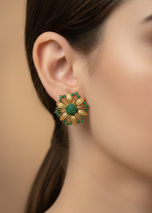 Shop the Uzma Floral Studs from Zarosh Jewel