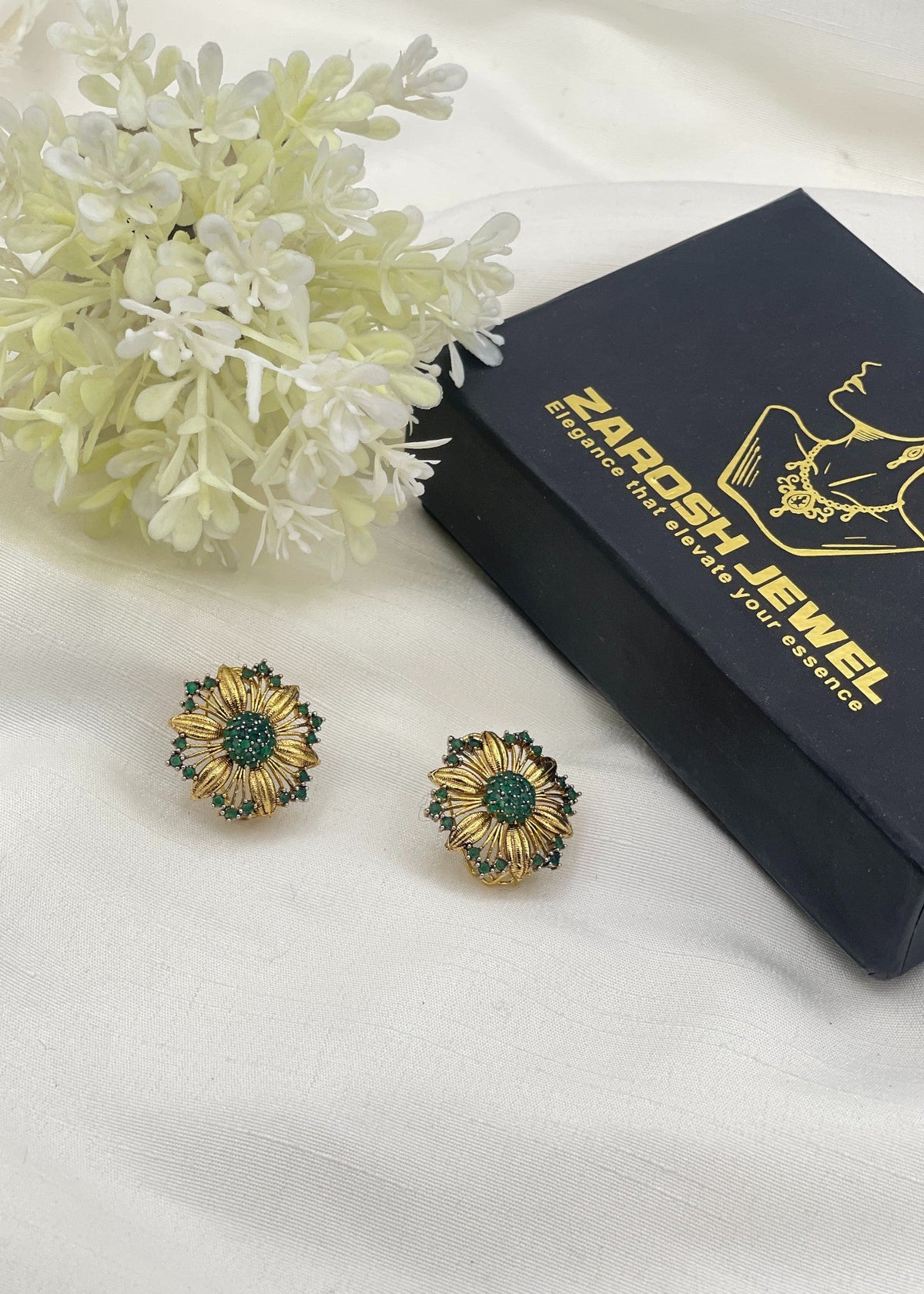 Shop the Uzma Floral Studs from Zarosh Jewel