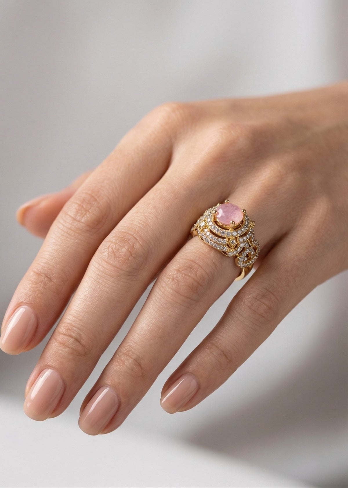 Yusra Gold Plated Ring by Zarosh Jewel