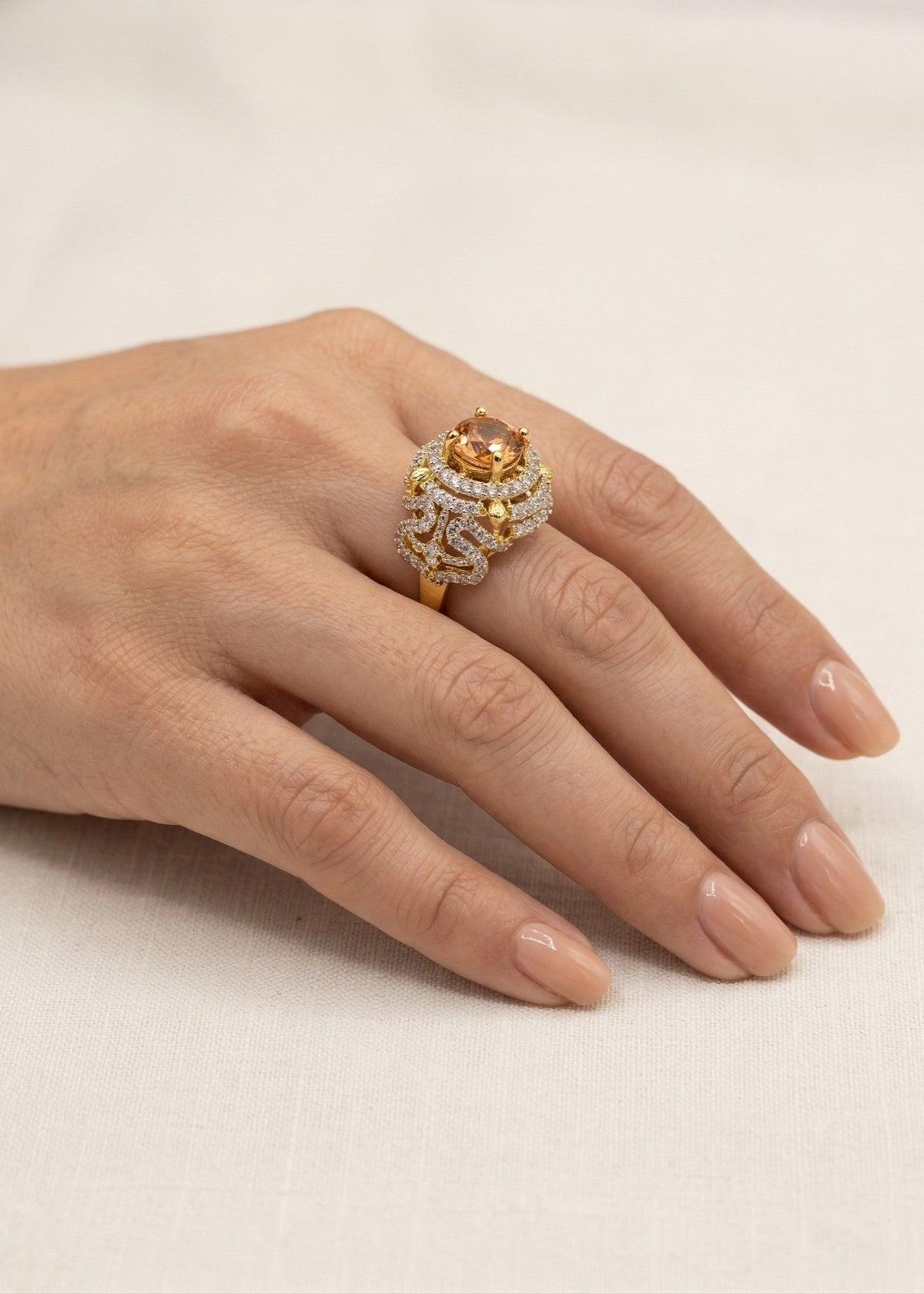 Shop the Yusra Gold Plated Ring from Zarosh Jewel
